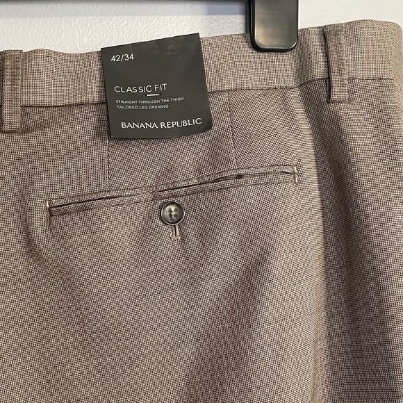 Banana Republic Brown Wool Classic Fit Dress Pants NEW 42/34 - Picture 5 of 5